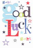 Encouragement springs to life in this bold and cheerful good luck card, beloved by Raynes Park residents for those big moments of change. The phrase 'Good Luck' dances center stage in a whirl of oversized, pastel-blue letters entwined with vibrant red, moss green, and deep purple-each shade carefully chosen, reminiscent of colourful bouquets carried home down Approach Road. Scattered stars, in navy, lilac, and soft lemon, flit joyfully across the card's pure white surface, conjuring visions of starlit walks through local parks and the unspoken wishes that glide above rooftops at twilight. The card's texture is smooth and crisp, suggesting the tactile pleasure of high-quality cardstock often found at Raynes Park's favourite independent shops. Crafted for moments like new jobs, exams, or auditions, it carries the magic of heartfelt hope and friendship-like pressing a comforting bouquet into a loved one's palm on the eve of their next adventure.